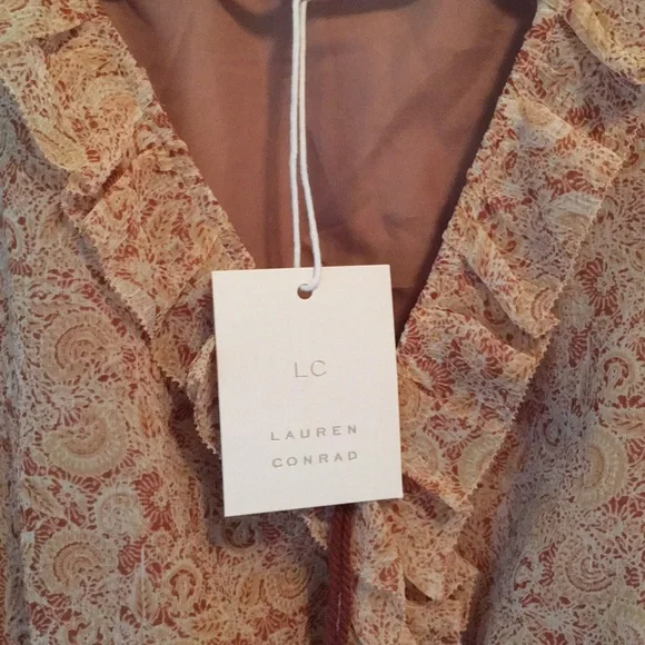 NWT LC LAUREN CONRAD Ruffled Dress S - Picture 4 of 7